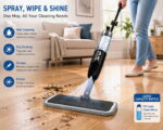3-in-1 Microfiber Spray Mop | Dry/Wet Cleaning for Hardwood, Tile & Laminate|Black - Image 2