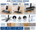 3-in-1 Microfiber Spray Mop | Dry/Wet Cleaning for Hardwood, Tile & Laminate|Black - Image 3