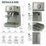 De'Longhi Stilosa EC260.GR  15 Bar Espresso & Pod Machine in Green - Image 4