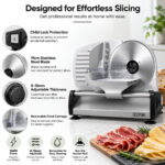 Meat & Cheese Slicer 150W | 19cm Stainless Blade & 0-15mm Adjustable Thickness - Image 2