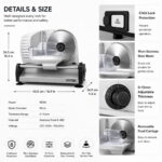 Meat & Cheese Slicer 150W | 19cm Stainless Blade & 0-15mm Adjustable Thickness - Image 3