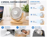 SWEETFULL Mini USB Desk Fan | 3-Speed Quiet Portable Table Fan - Image 3