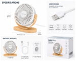 SWEETFULL Mini USB Desk Fan | 3-Speed Quiet Portable Table Fan - Image 4