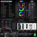 Sing-e Portable Bluetooth Party Speaker with Wireless Microphone - Image 3