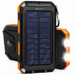 Solar Power Bank with Dual LED Flashlights